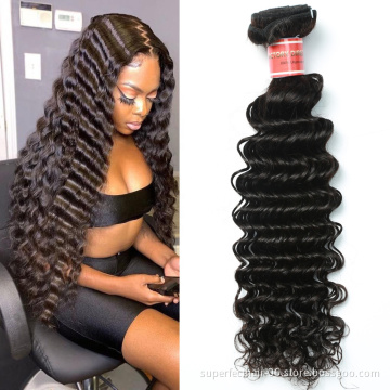 Deep wave bundle 100% brazilian remy virgin grade hair for black women deep wave bundles